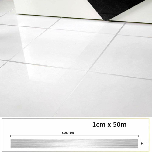 Silver Tape 5 Cm - Plastic, 5000 Cm Length, 5 Grams Weight | Strong Adhesive, Waterproof, Diy-friendly For Elegant Tile Enhancements