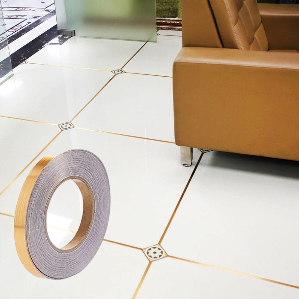 Golden Tape 0.5mm - Strong Adhesive & Waterproof | Versatile 5 Cm Design For Effortless Tile Enhancement & Creative Diy Applications