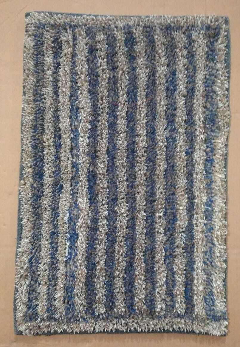 Jute Cotton Mix Striped Door Mats - 16x24 Inches, Customizable Colors & Designs, Anti-slip Washable, Hand-tufted Quality