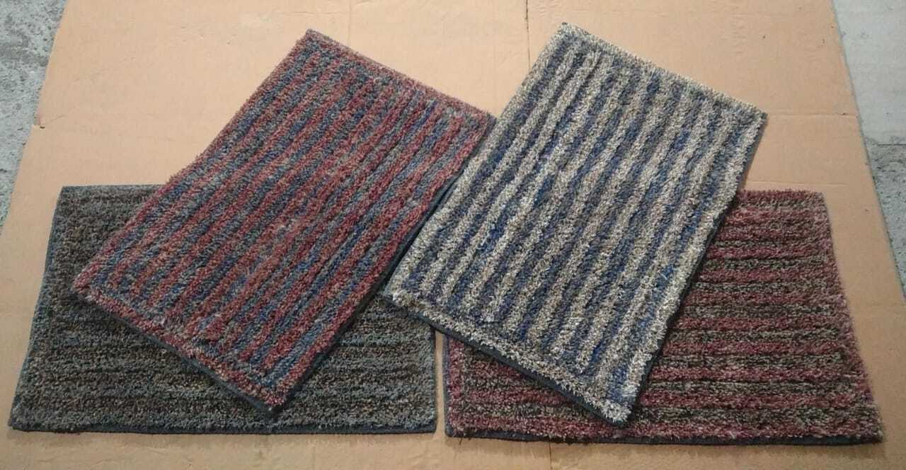 Jute Cotton Mix Striped Door Mats - 16x24 Inches, Customizable Colors & Designs, Anti-slip Washable, Hand-tufted Quality