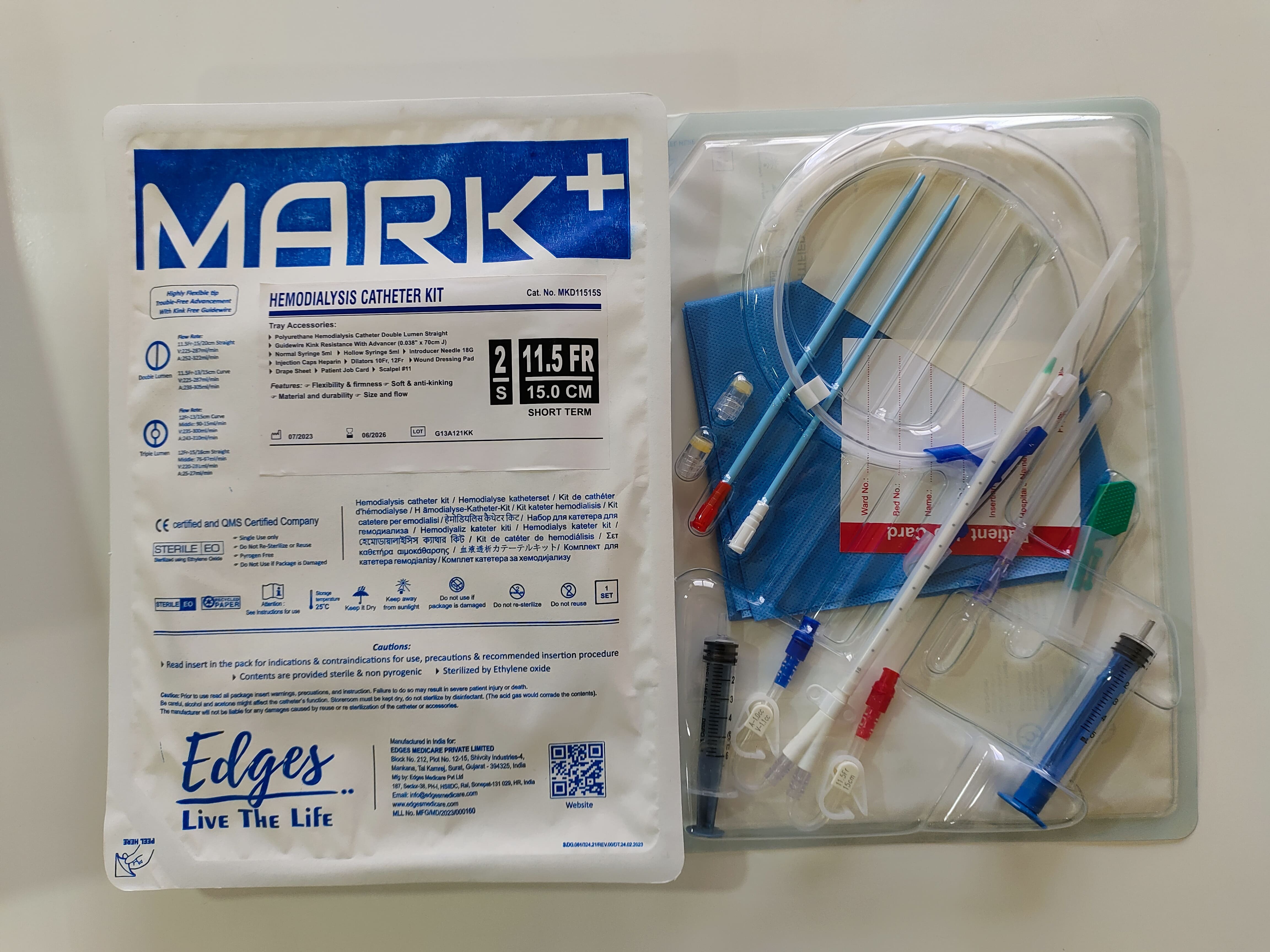 Dialysis Double Lumen Catheter - Color: White