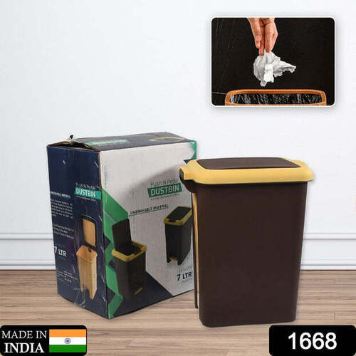 Plastic Push N Pedal Dustbin Plastic Kitchen Waste Bin With Lid
