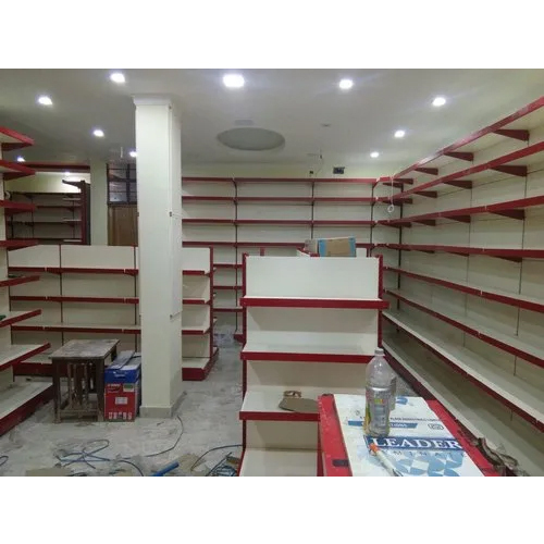 Metal Supermarket Rack - High-Quality Steel, Customizable Size | Polished Finish, Durable for Commercial Storage Solutions