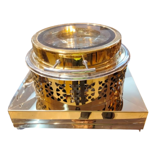 गोल्ड स्टेनलेस स्टील 8L गोल चाफिंग डिश