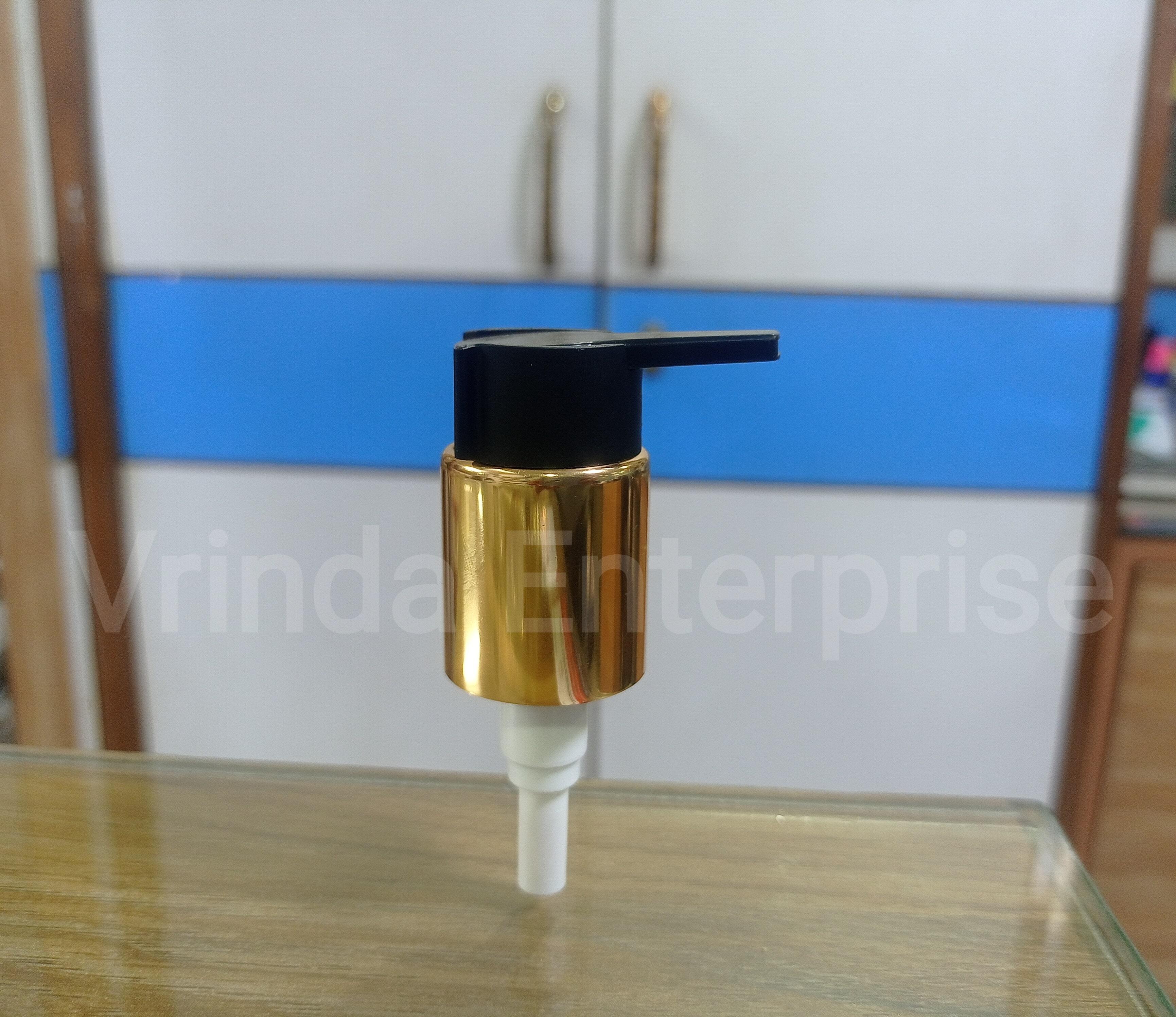 25-41 Golden Black Lotion Pump - Plastic 25mm Diameter 41mm Dip Tube Length Elegant Golden Black Color Smooth Pumping Mechanism For Controlled Dispensing