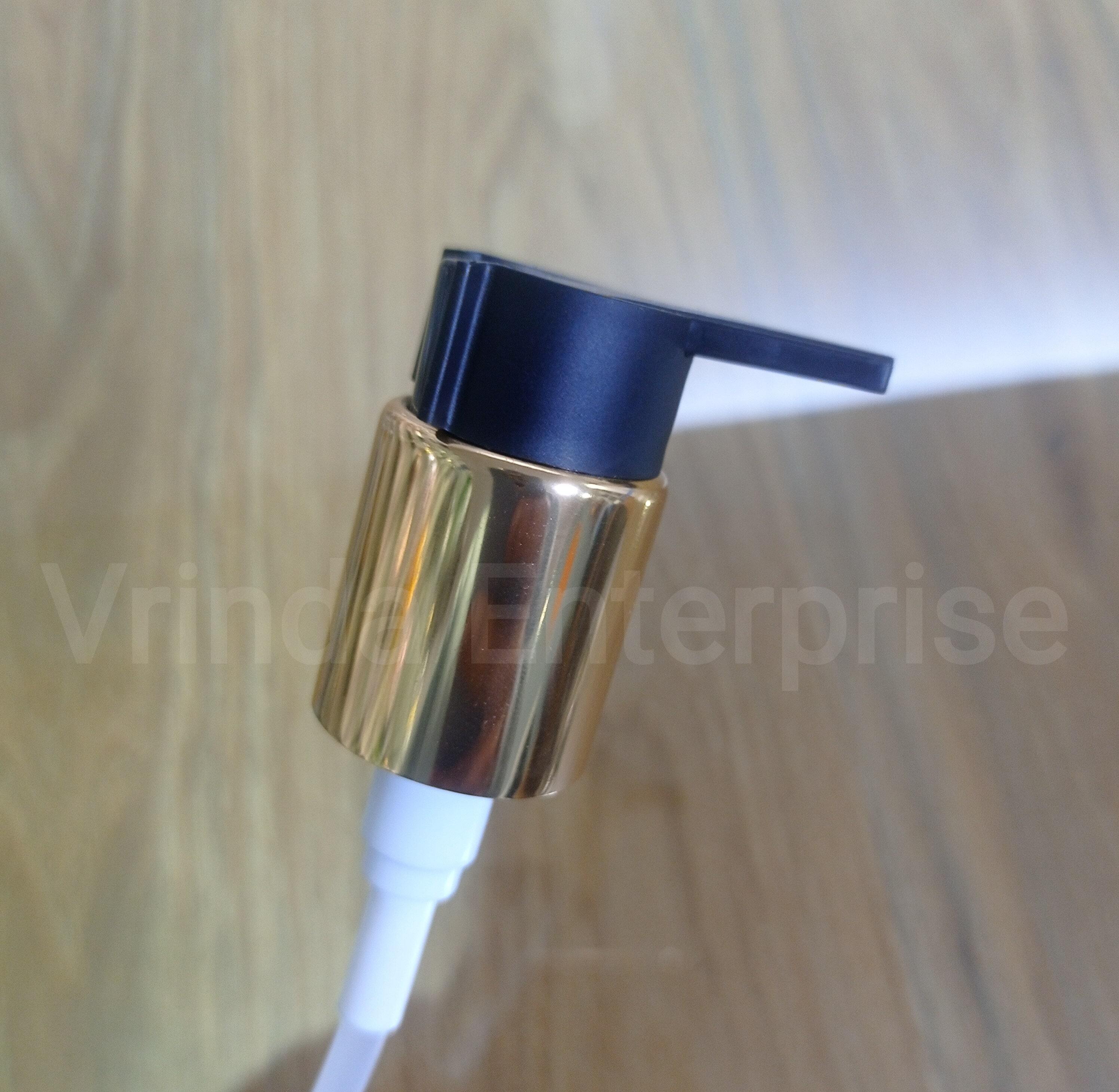 25-41 Golden Black Lotion Pump - Plastic 25mm Diameter 41mm Dip Tube Length Elegant Golden Black Color Smooth Pumping Mechanism For Controlled Dispensing