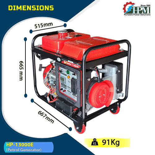 Petrol Run 10kva Generator Model Hp-13000e Recoil Self Start And Remote Start