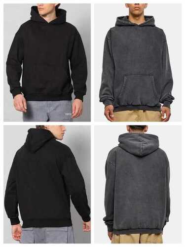 MENS HOODED FLEECE SWEATSHIRT - Cotton, S to 3XL, Multi Color | Anti UV, Anti Wrinkle, Breathable, Quick Dry, Water Proof, Long Sleeves, Plain Pattern