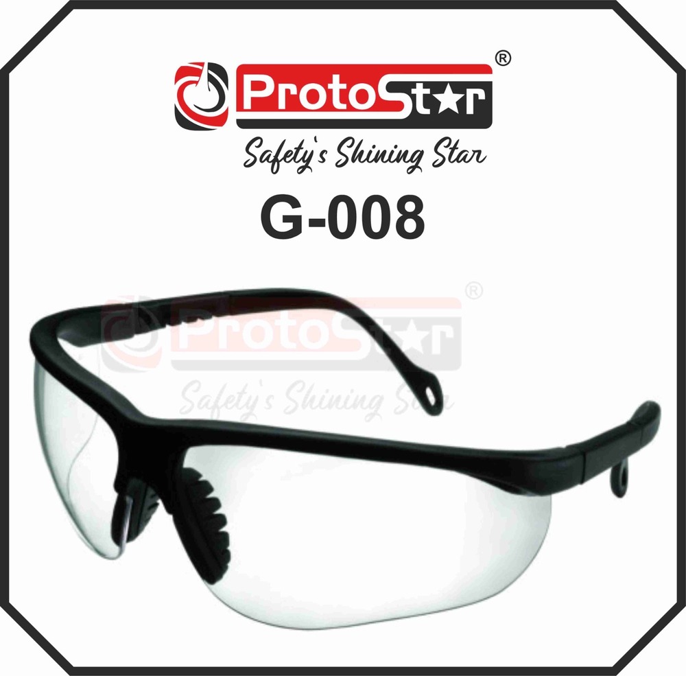Protostar G-008 Safety Goggles - Polycarbonate, Clear/Smoke Color | Shatterproof, Anti-Fog Design, Adjustable Strap for Comfort, Impact Protection