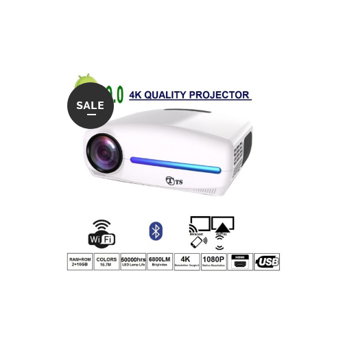 Ts-Super20A 4K Quality Projector Brightness: 6000-6800 Lumens
