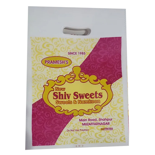 Printed D Cut Non Woven Shopping Bag - Customized Size, Embossed Surface Handling , Heat Transfer Printing Technology , Stylish Handle Design