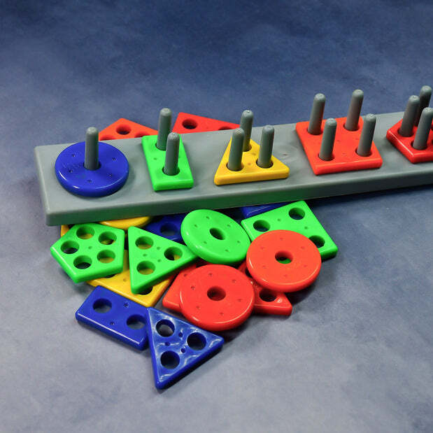 Geometric Brick 5 Angle Matching Column Blocks For Kids - Plastic, 30x7x5 Cm | Assorted Bright Colors, Enhances Logical Skills And Hand-eye Coordination