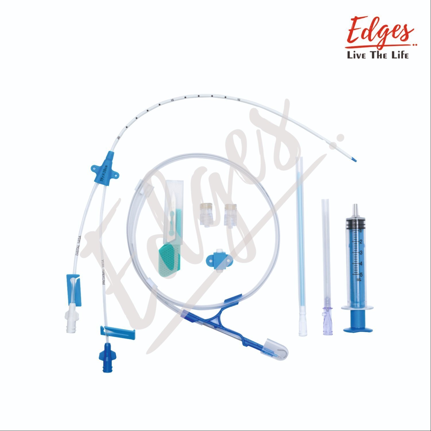 White Nephrology's Choice:4fr 6cm Double Lumen Cvc Kit Painless High Flow Easy Monitoring