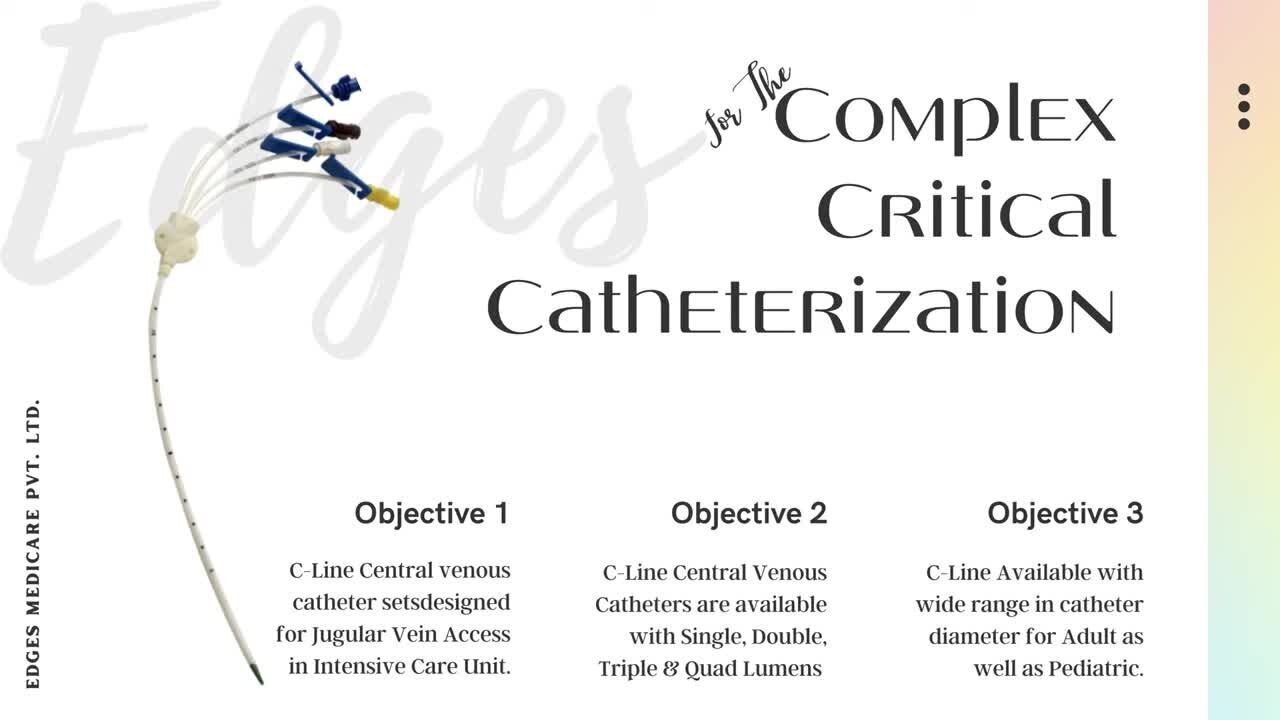 White Hospital Efficiency 7fr 13cm Triple Lumen Cvc Catheter Kit Secure Access Easy Monitor