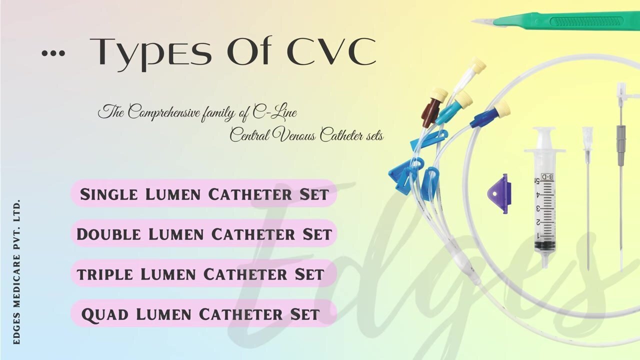 White Painless 3.5fr 13cm Triple Lumen Cvc Kit High Flow Easy Monitoring