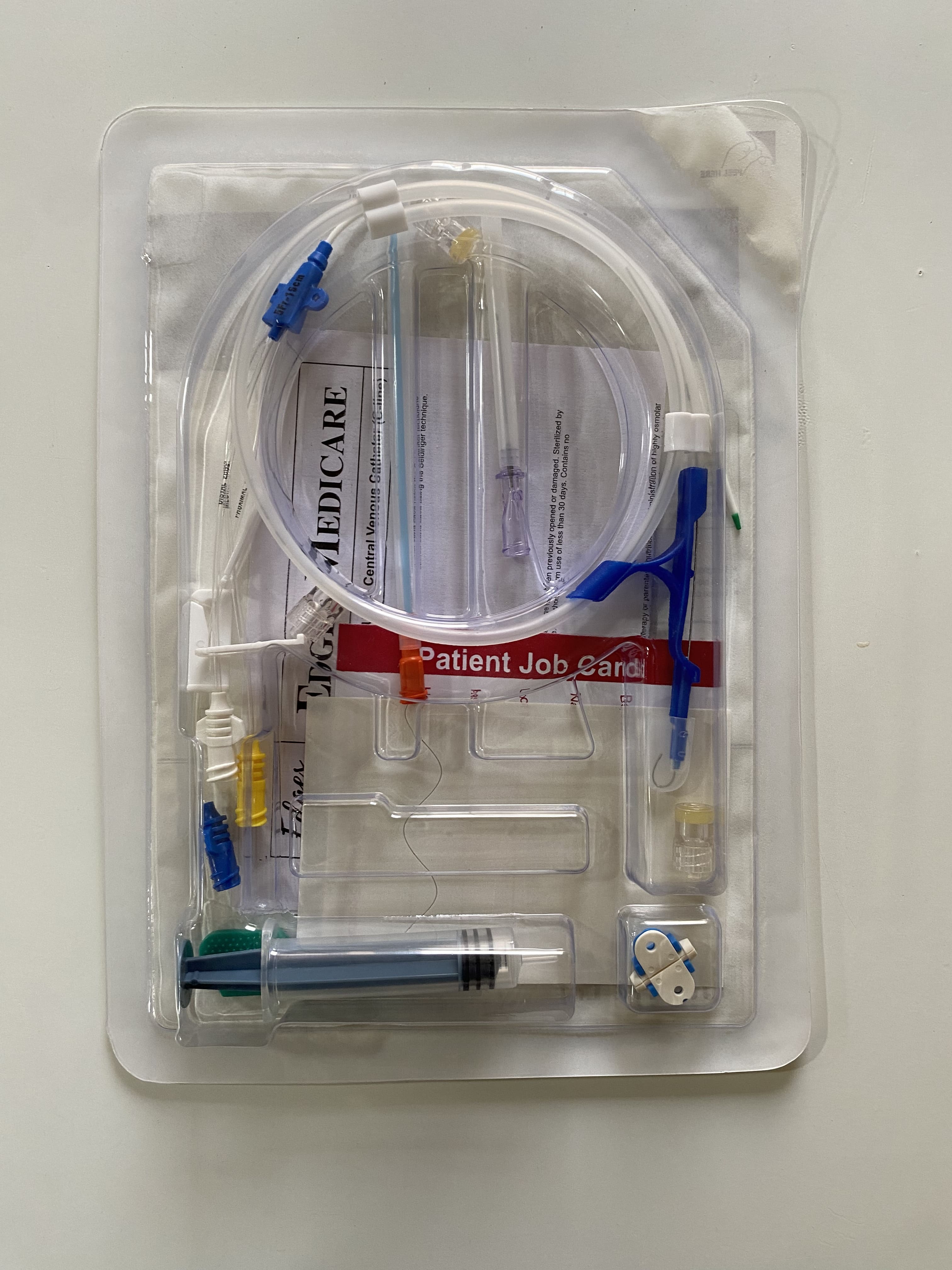 White Painless 3.5fr 8cm Triple Lumen Cvc Kit High Flow Easy Monitoring