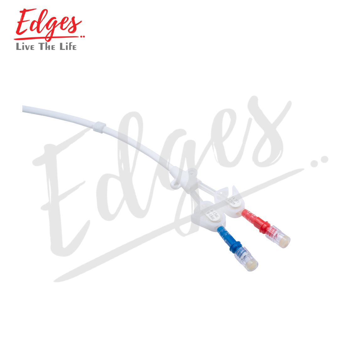 White High-flow 12fr 15cm Double Lumen Hemodialysis Catheter Kit (Straight) - Emergency Dialysis Access