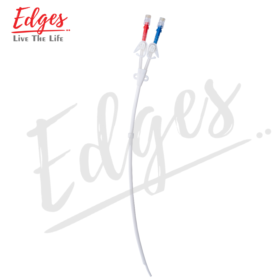 White Disposable Curved Hemodialysis Catheter 12fr 15cm Fast Emergency Access