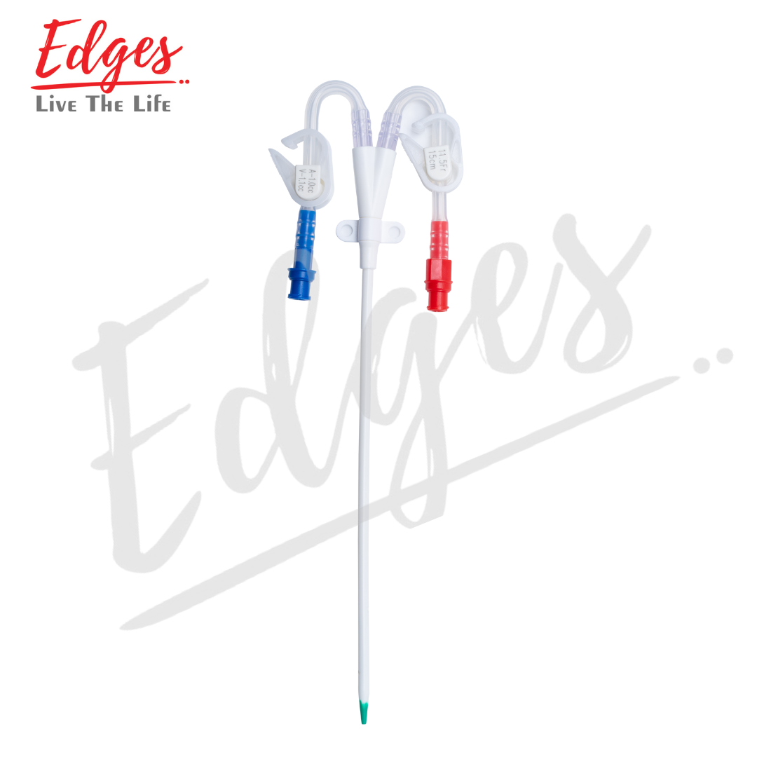 White Disposable Curved Hemodialysis Catheter 12fr 15cm Fast Emergency Access