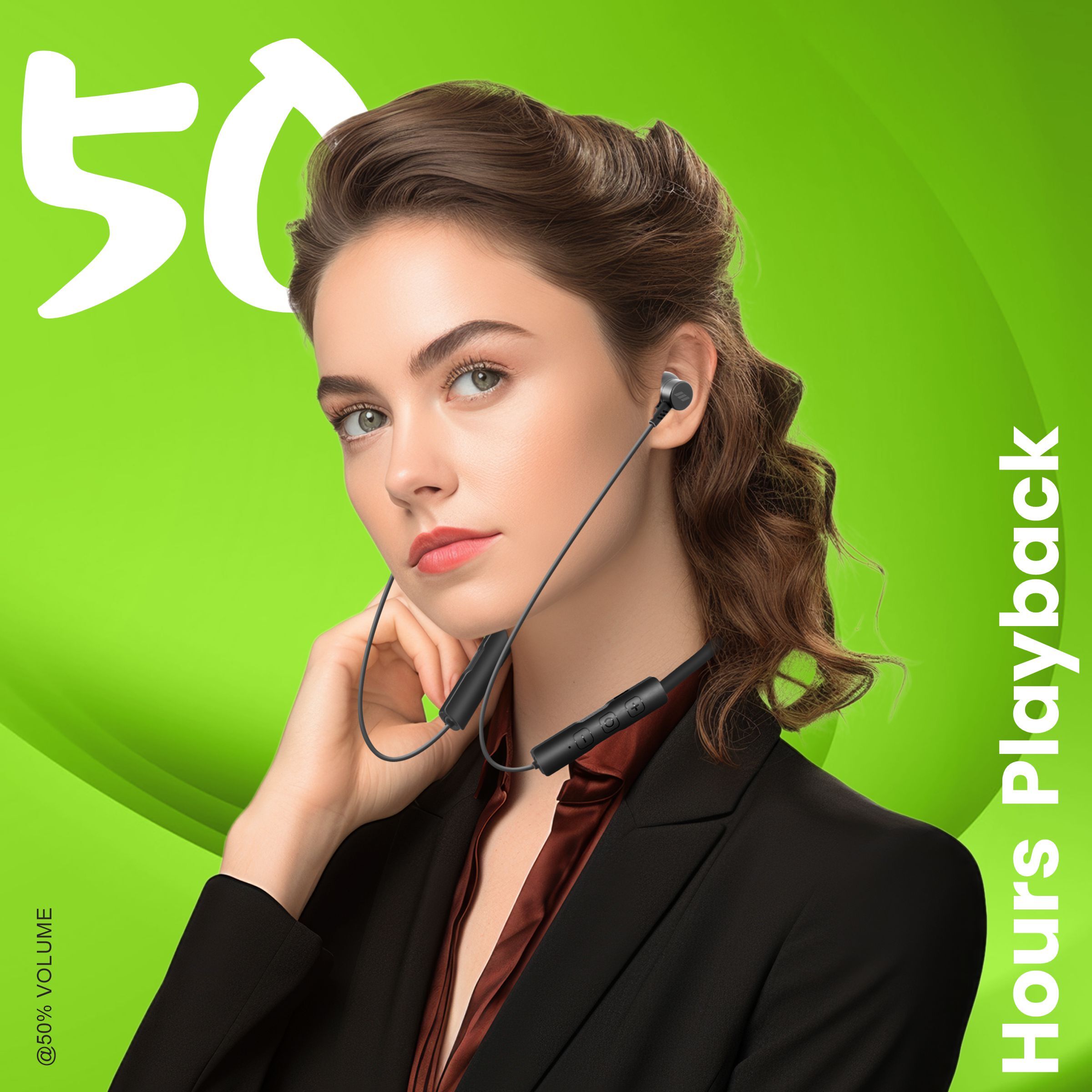 Erd We-21 Pro Wireless Earphone (Jet Black) Battery Backup: 18 Hours