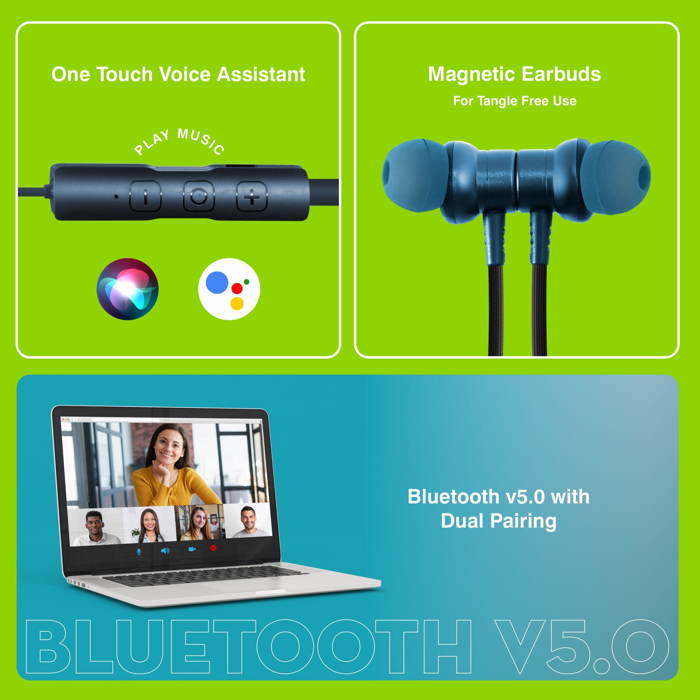 Erd We-21 Pro Wireless Earphone (Independence Blue) Bluetooth Version: V 5.0