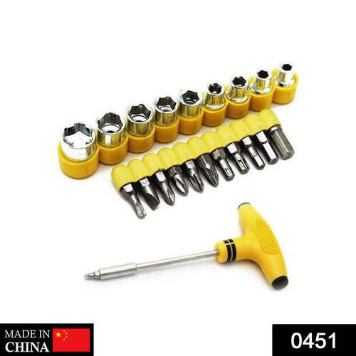 T Shape Screwdriver Set Batch Head Ratchet Pawl Socket Spanner Hand Tools