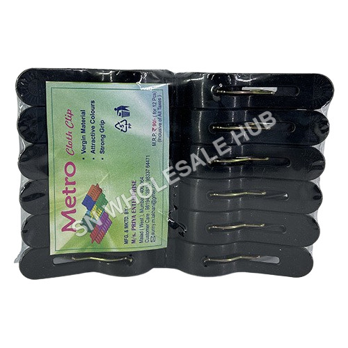 Metro Cloth Clips - PVC Plastic, Normal Size, Various Colors | Durable, Warranty Included, Secure Hold for Laundry and Wardrobe Needs