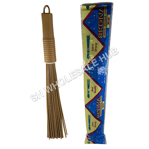 Skona Plastic Broom - Durable Plastic Material, Multicoloured Design | Ergonomic Handle, Dense Bristles for Effortless Cleaning