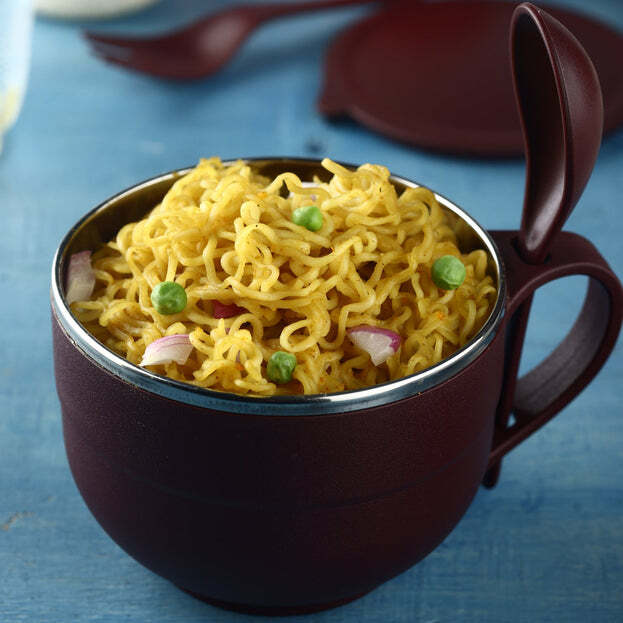 Noodles And Soup Bowl With Spoon And Fork Handle Spoon Holder Stainless Steel Bowl And Spoon Set