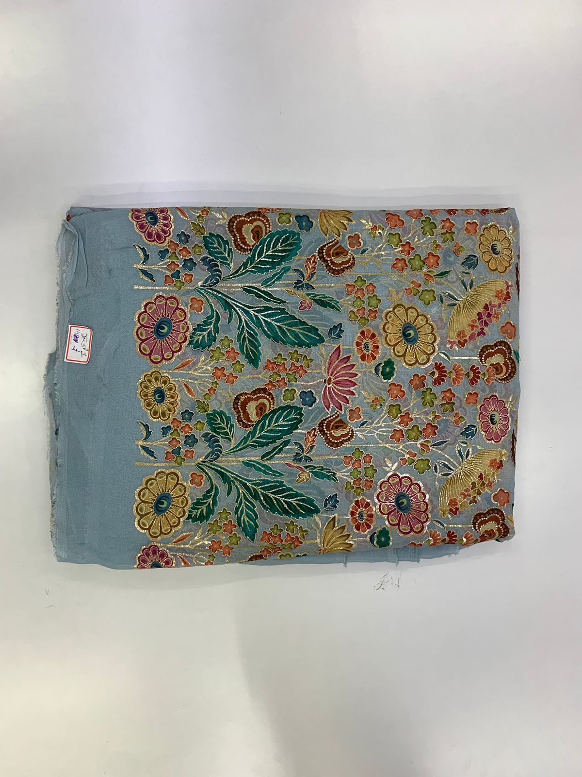 Indian Parvati Viscose Organza Multicolor Fabric