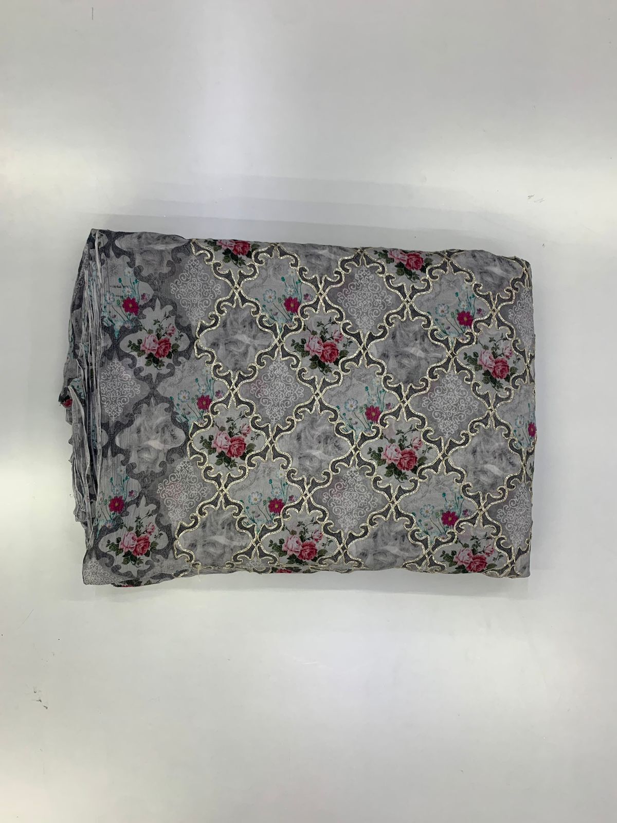 Viscose Chiffon Multicolor Fabric - Viscose, Printed Pattern, Multicolor | Soft, Delicate Texture For Ethnic Fashion Wear