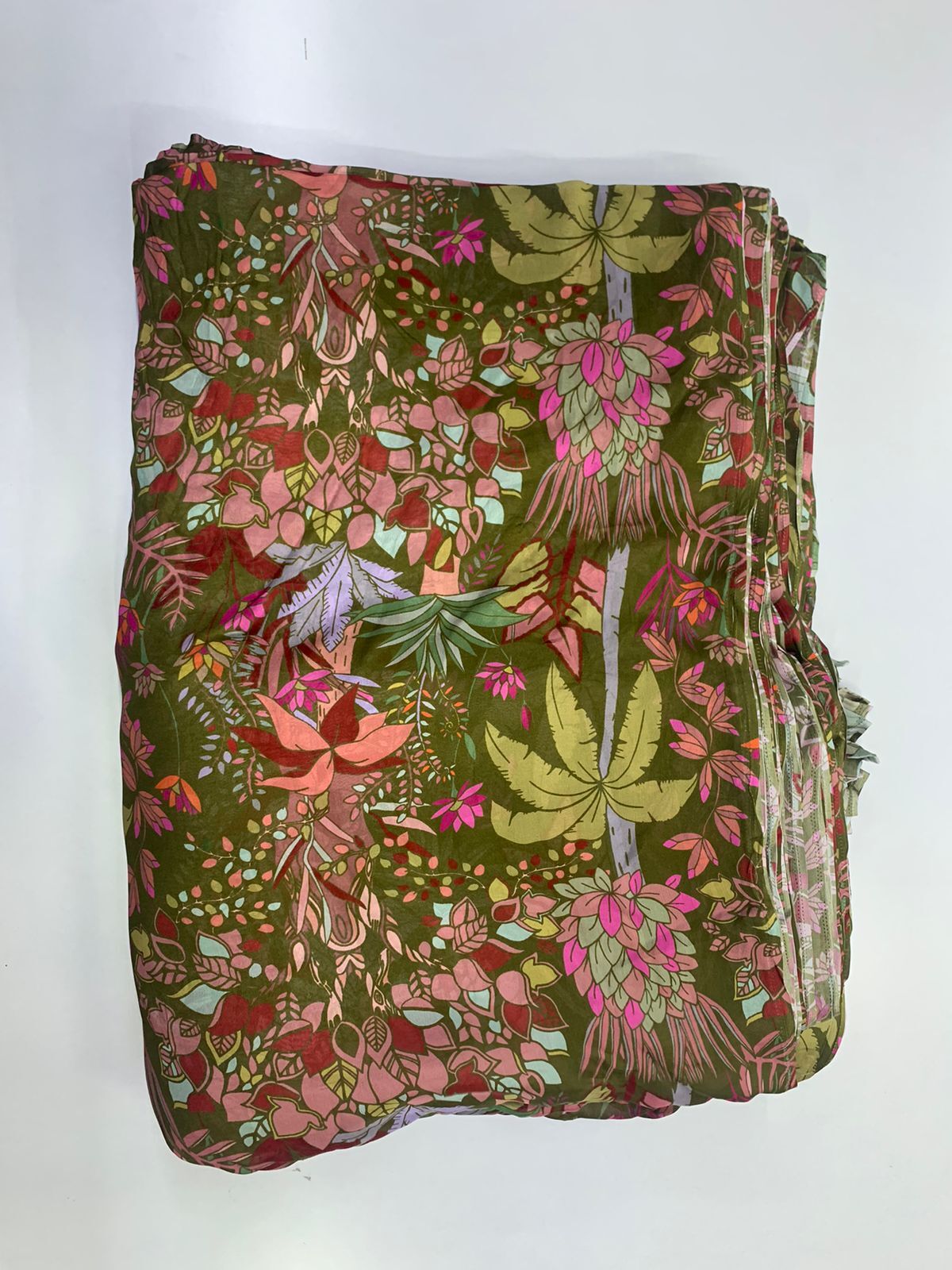 Indian Parvati Viscose Crap Multicolor Fabric