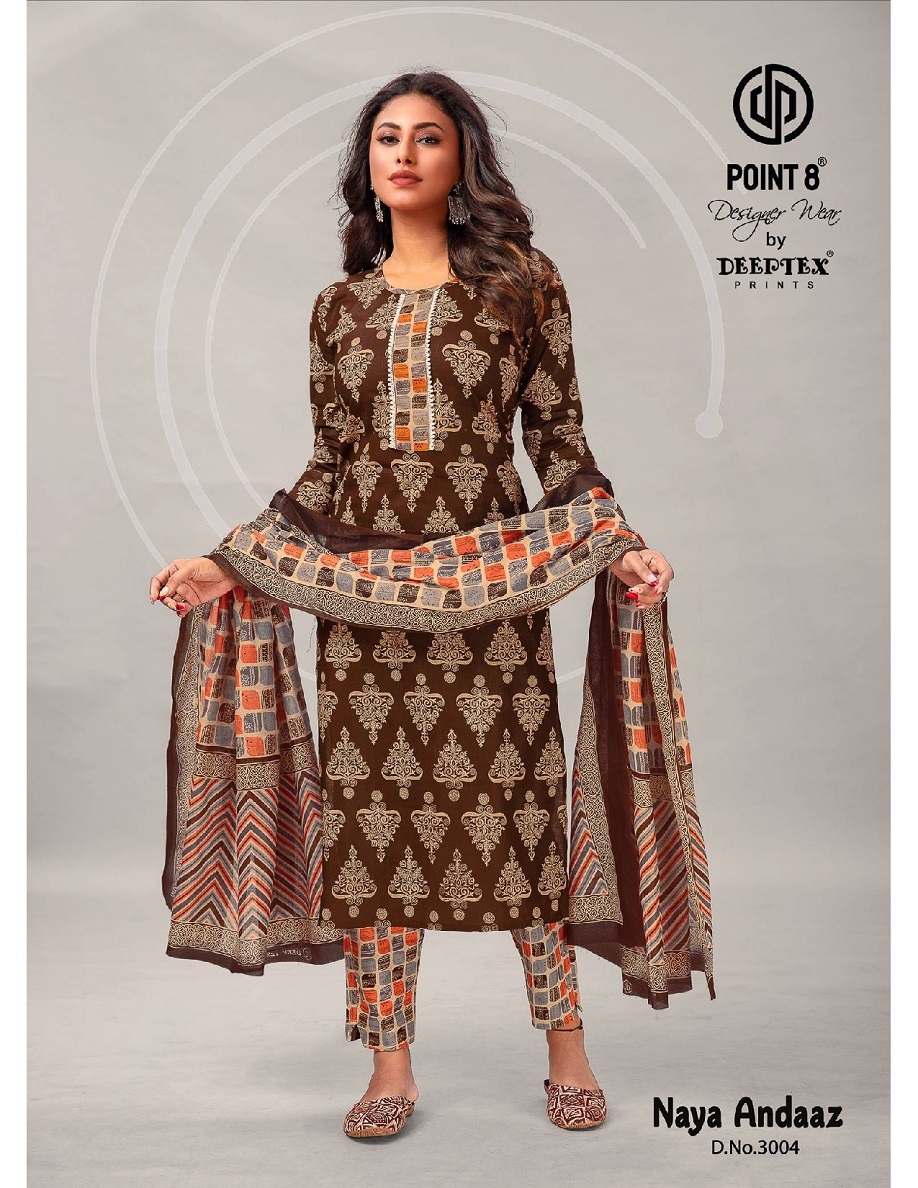 Deeptex Naya Andaaz Vol-3 Kurti Pant With Dupatta - Top Pure Cotton Printed, Size L(40)/xl(42)/2xl(44)/3xl(46), 2.25 Mtrs Dupatta