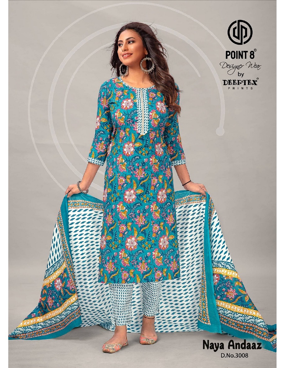Deeptex Naya Andaaz Vol-3 Kurti Pant With Dupatta - Top Pure Cotton Printed, Size L(40)/xl(42)/2xl(44)/3xl(46), 2.25 Mtrs Dupatta