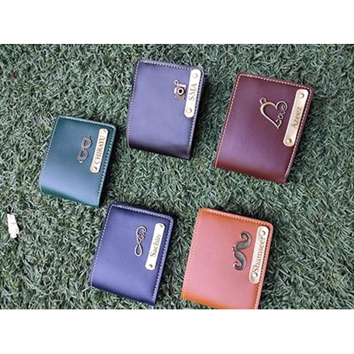 Hna Gifting Customized Mens Wallet Gifts For Men - Faux Leather, Pack Of 1, 2 Cash Slots, 3 Card Slots, Available In 6 Colors With 49 Charms