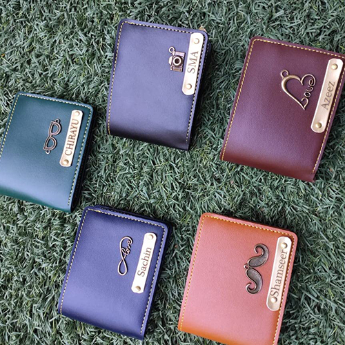 Customized Faux Leather Wallet - Durable Design With 2 Cash Slots, 3 Card Slots | Personalize With 49 Charms, Ideal Gift For All Occasions