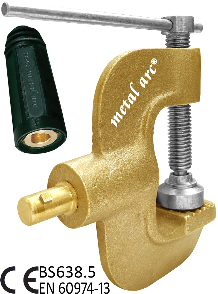 C Type Earth Clamp - Brass, Suitable For Cables Up To 120 Mm2 | Ce Certified Heavy Duty Design, High Clamping Pressure, Optimized Current Transfer, Rugged & Durable, Oxidation Resistant