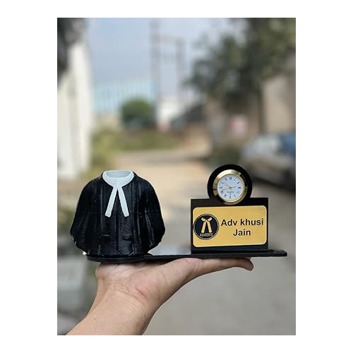 Good Quality Hna Gifting Plastic Smart Slide Advocate Coat Shape Pen Pencil Holder Stand Stationery Desk Organizer (Advocate Pen Stand)