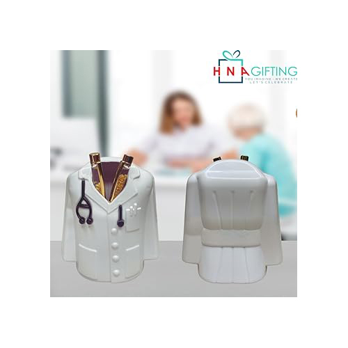 Hna Gifting Customize Doctor Coat Pen Pencil Holder Stand For Desk And Offices Tables - Plastic Material Available In Different Sizes | Multipurpose Stationery Organizer For Kids And Adults