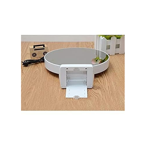 Magic Round Led Illuminated Mirror Photo Frame - Elegant Wall Hanging Design, Multi-functional Photo Display And Night Lamp