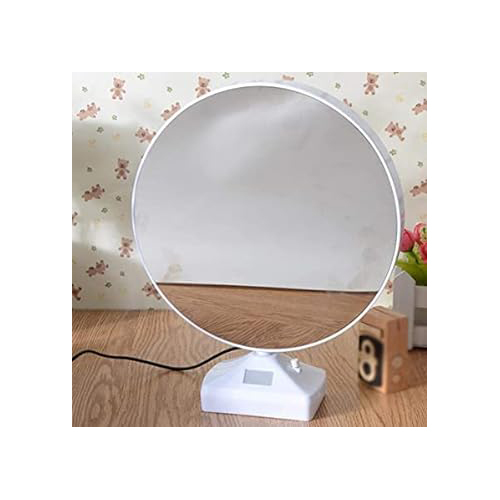 Magic Round Led Illuminated Mirror Photo Frame - Elegant Wall Hanging Design, Multi-functional Photo Display And Night Lamp