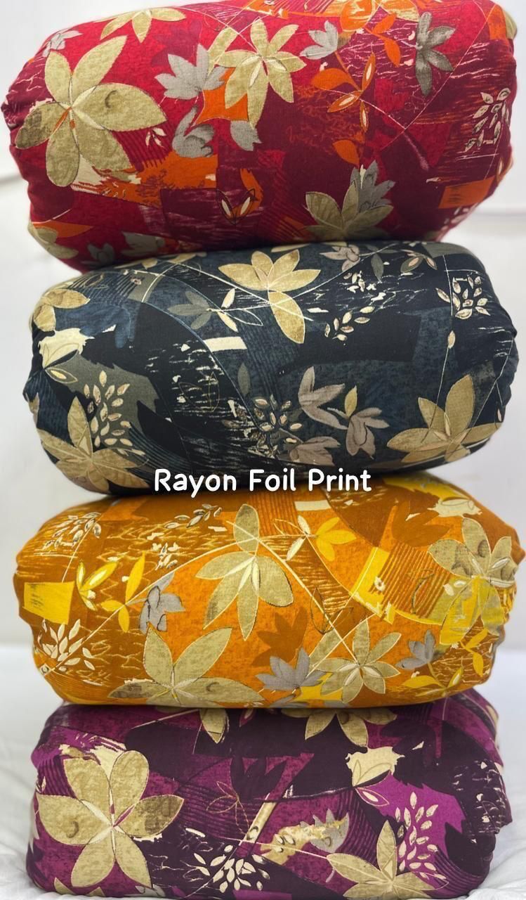 Rayon Foil Printed Fabric - Color: Multicolour