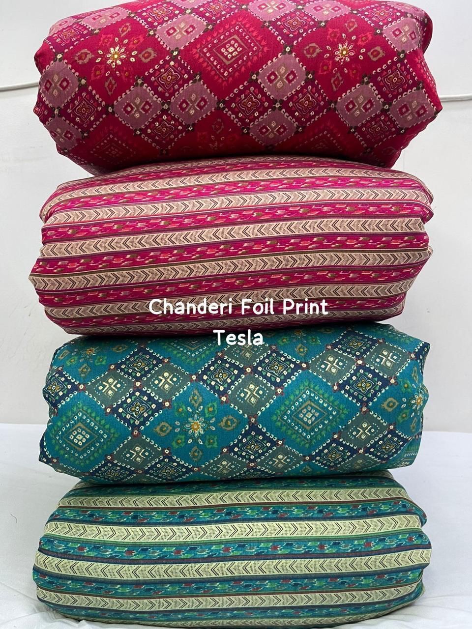 Modal Chanderi Foil Print - Color: Multicolour