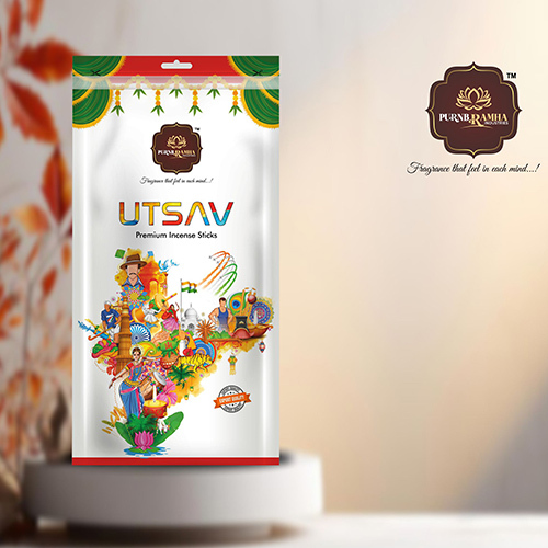 Ustav Premium Incense Stick In Zipper Pouch - Natural Bamboo Material, Herbal Fragrance | Eco-Friendly, Convenient Storage for Aromatherapy
