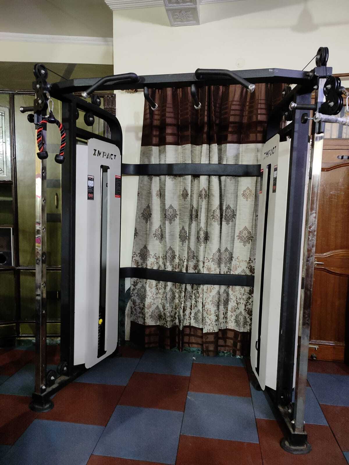 Functional Trainer Machine - Soft Foam Seat, Rectangular 12 Gauge Steel Frame | Advanced Double Effect Welding, Adjustable Operation For Core Strength And Muscle Gain