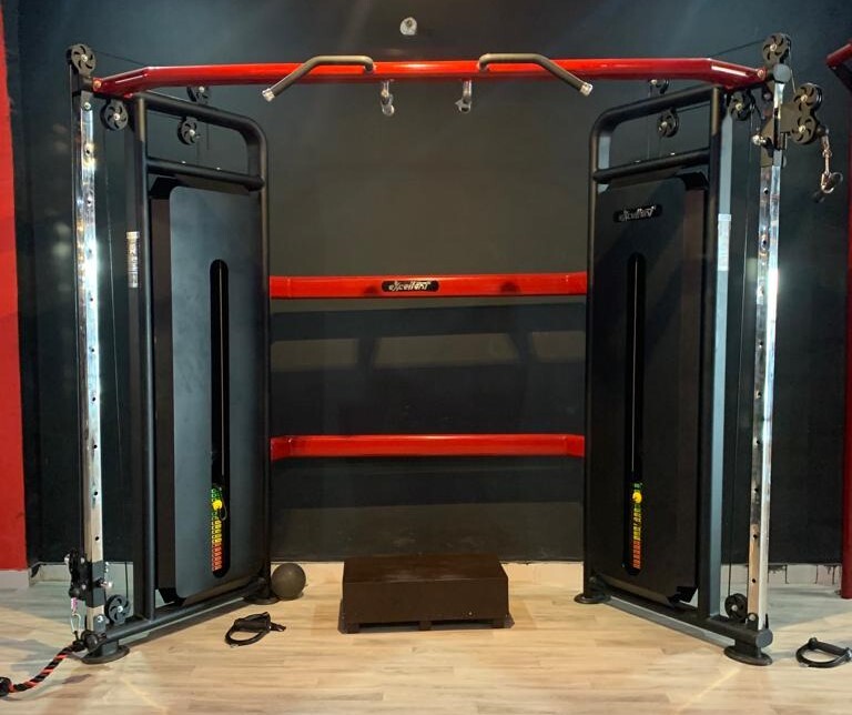 Functional Trainer Machine - Soft Foam Seat, Rectangular 12 Gauge Steel Frame | Advanced Double Effect Welding, Adjustable Operation For Core Strength And Muscle Gain