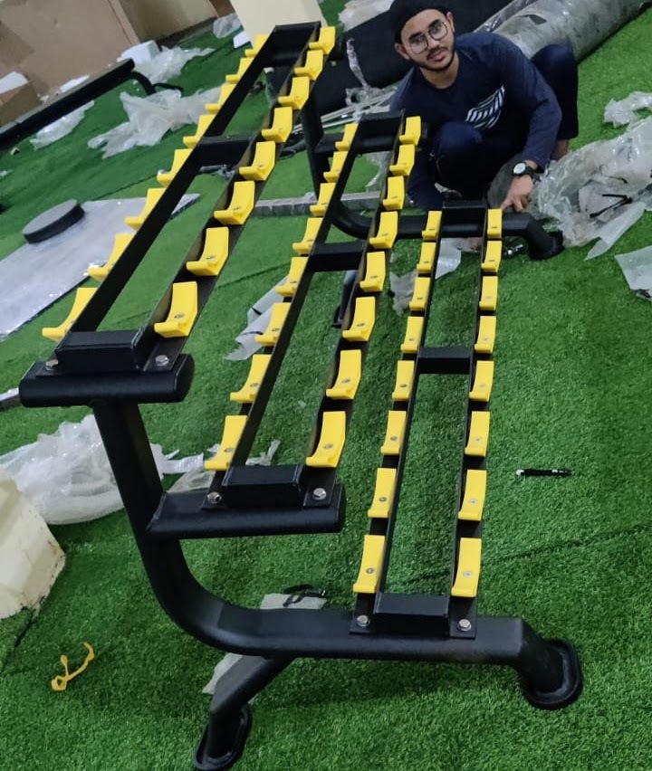 Heavy Duty Dumbbell Rack - 12 Gauge Rectangular Or Capsule Apollo Isi Pipe, Advanced Double Effect Welding Technology For Stability, Soft Foam Seat Cover For Comfortable Workouts, 1 Year Warranty
