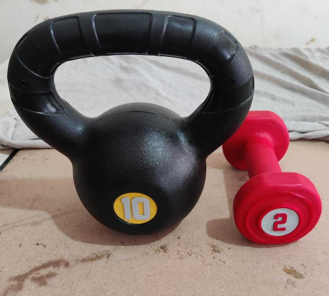 Gym Dumbbell - High Grade Metal & Rubber Weights | Advanced Double Effect Welding, Ideal For Muscle Gain, 1 Year Warranty, Durable Design