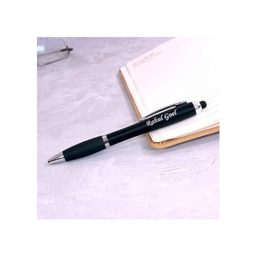 Hna Gifting Personalized Multi Color Led Pen With Name Engraved - Black, Various Sizes Available | Ideal Gift For Any Special Occasion (Pack Of 1)