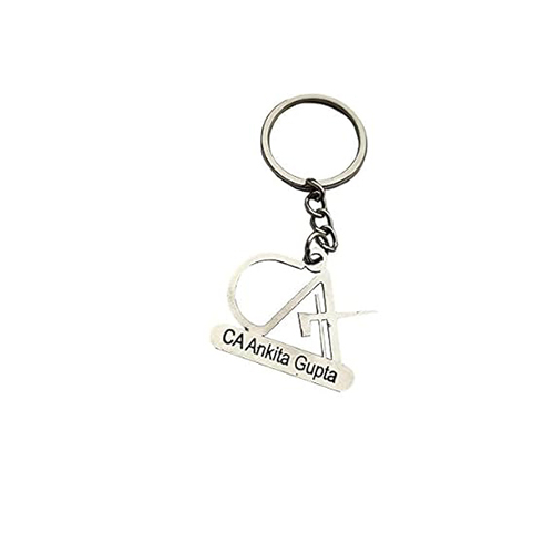 Hna Gifting Customized Stainless Steel Symbol Keychain With Name Engraving - Silver Finish, Perfect Personalized Gift For Professionals